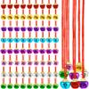 80 Pieces Christmas Bell Necklaces Xmas Jingle Bell Necklaces Bulk for Christmas Holiday Party Supplies (Color Set 3) view 1