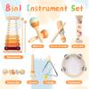 Toddler Musical Instruments Sets, Montessori Wooden Percussion Educational Baby Musical Toys Xylophone Maracas Tambourine for 2 3 4 Year Old, 18 Months Gifts for Baby Boys Girls Kids view 2