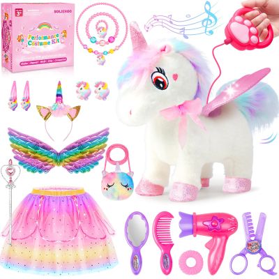 SOLIEHOO Unicorn Toys for Girls Age 4-6 Unicorns Gifts, Walking Talking Singing Interactive Toy, Remote Control Plush Unicorn's Pet Care Toy, Unicornss Dress up for Toddler Girls Kids 3 4 5 6 Years