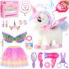 SOLIEHOO Unicorn Toys for Girls Age 4-6 Unicorns Gifts, Walking Talking Singing Interactive Toy, Remote Control Plush Unicorn's Pet Care Toy, Unicornss Dress up for Toddler Girls Kids 3 4 5 6 Years view 1