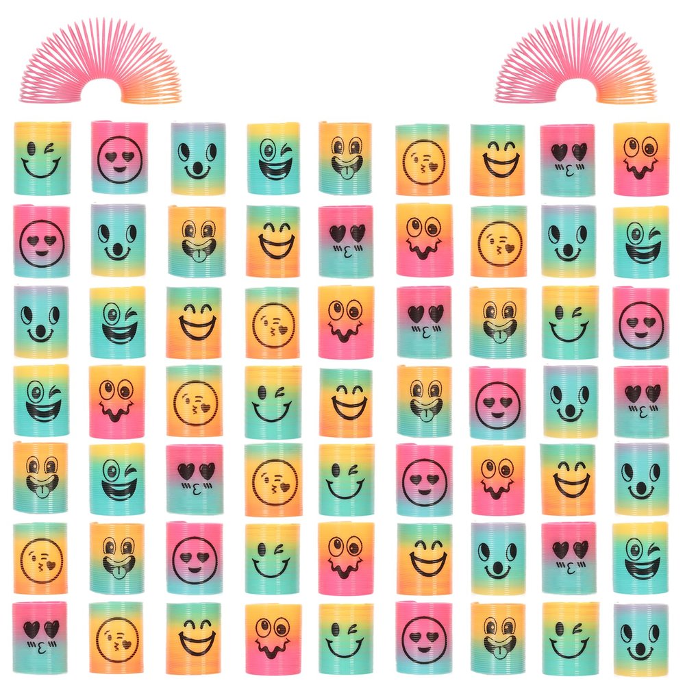 Irnushka Mini Spring Rainbow Coil Party Favors for Kids, Mini Plastic Coil Spring Toy for Easter Egg Filler Party Favor Carnival Prize Birthday Goodie Bag Stuffers (Style A+B, 120)