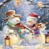 Violin Playing Snowman Rounded Corner Wooden Puzzles - 1000 Piece Puzzles for Adults & Elderly - Modern Home Decor - Wall Art- Unique Gifts - Great Gifts for Puzzles Lovers (30x20inch) view 1