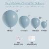 108Pcs Dusty Blue Double Stuffed Balloons Different Size, 18/12/10/5 inch Matte Grey Blue Balloons Garland Arch kit for Birthday Gender Reveal Neutral Baby Shower Party view 2