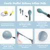 108Pcs Dusty Blue Double Stuffed Balloons Different Size, 18/12/10/5 inch Matte Grey Blue Balloons Garland Arch kit for Birthday Gender Reveal Neutral Baby Shower Party view 3