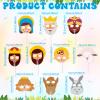 Briwooody 10 Pcs Nativity Story Masks Christmas Jesus Play Sets for Kids Sunday School Activities Christianity Classroom Cosplay Costumes Bible Gifts Little People Nativity Party Favors view 3