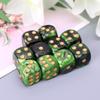 10 Pcs 16mm Resin Dice D6 Black Green Gold Points Round Edges KTV Nightclub Dice Set Bar Game Supplies view 2
