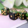 10 Pcs 16mm Resin Dice D6 Black Green Gold Points Round Edges KTV Nightclub Dice Set Bar Game Supplies view 4