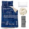 Personalized Toddler Nap Mat - Thick & Warm - Kids Sleeping Bag with Removable Pillow & Fleece Blanket - Winter Nap Mat for Preschool Daycare - Rollup Design 25 Name view 1