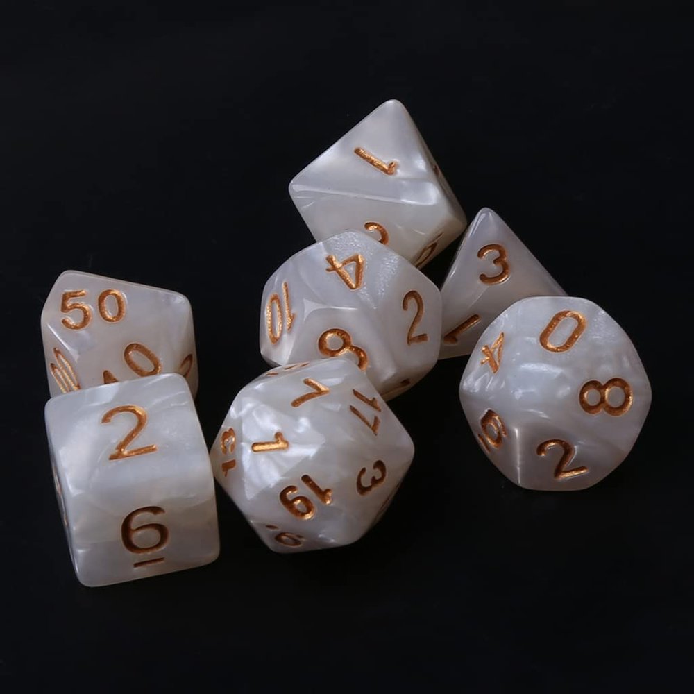 7PCS Sided Dice D4 D6 D8 D10 D12 D20 RPG Poly Game Set Polyhedral Dice Set Desktop Table Board Game Dices Set