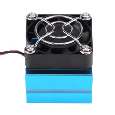 Motor Heat Sink with Cooling Fan,540 550 3650 Motor Heat Sink with Cooling Fan, Dissipation for 1/10 Scale Electric RC Car 540/550 / 3650 (Blue)