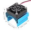 Motor Heat Sink with Cooling Fan,540 550 3650 Motor Heat Sink with Cooling Fan, Dissipation for 1/10 Scale Electric RC Car 540/550 / 3650 (Blue) view 2