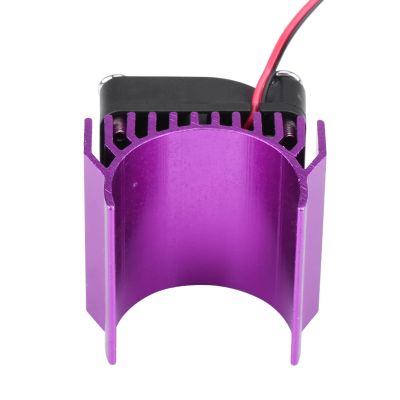 Motor Heat Sink with Cooling Fan,540 550 3650 Motor Heat Sink with Cooling Fan, Dissipation for 1/10 Scale Electric RC Car 540/550 / 3650 (Purple)