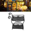 1/12 Miniature Dollhouse Metal Flower Cart Exquisite Detail Crafted Ornament Accessory for Miniatures Enthusiasts (Black) view 2