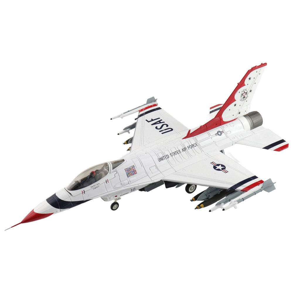 Hobby Master | 1:72 Scale Diecast Military Aircraft Replica | F-16C Thunderbirds Warbird No.10, USAF, 1988 | Model HA38044