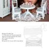 1/12 Miniature Dollhouse Metal Flower Cart Exquisite Detail Crafted Ornament Accessory for Miniatures Enthusiasts (White) view 3