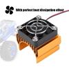 Motor Heat Sink with Cooling Fan,540 550 3650 Motor Heat Sink with Cooling Fan, Dissipation for 1/10 Scale Electric RC Car 540/550 / 3650 (Gold) view 3