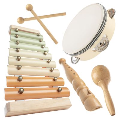Comfy Cubs 4-Piece Kids Musical Instruments Set - Safe Non-Toxic Montessori Toys for Toddlers - Music Toys for Family Bonding - Designed in The US Toddler Instruments for 3 Year Old and Above