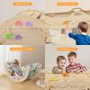 Pikler Triangle Set with Cushion 9 in 1 Foldable Montessori Climbing Toys for Toddlers 1-3 Indoor Wooden Kids Playground Baby Climbing with Maze Toys, Shape Sorter Toys, Car view 3