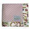 My Blankee Minky Dot Pink with Antique Floral Satin Print Baby Blanket view 2
