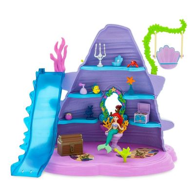 Disney Store Action Toys The Little Mermaid Ariel's Grotto Playset - Fun Girl Toys, Mini Figures Set - Includes Flounder, Sebastian, Treasures & More - Perfect for Fans of Ariel