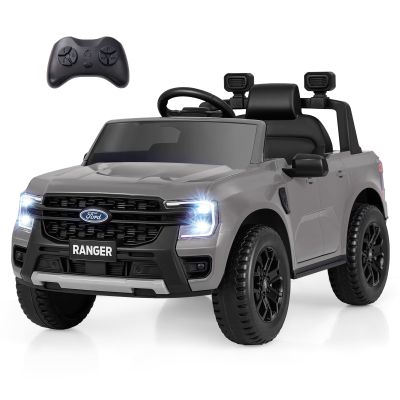 Licensed Ford Ranger Ride on Pickup Truck by INFANS, 12V Battery Powered Electric Vehicle for Kids with Remote Control, Headlight, Power Display, Bluetooth, MP3, Music, Aged 3-6 Years (Gray)