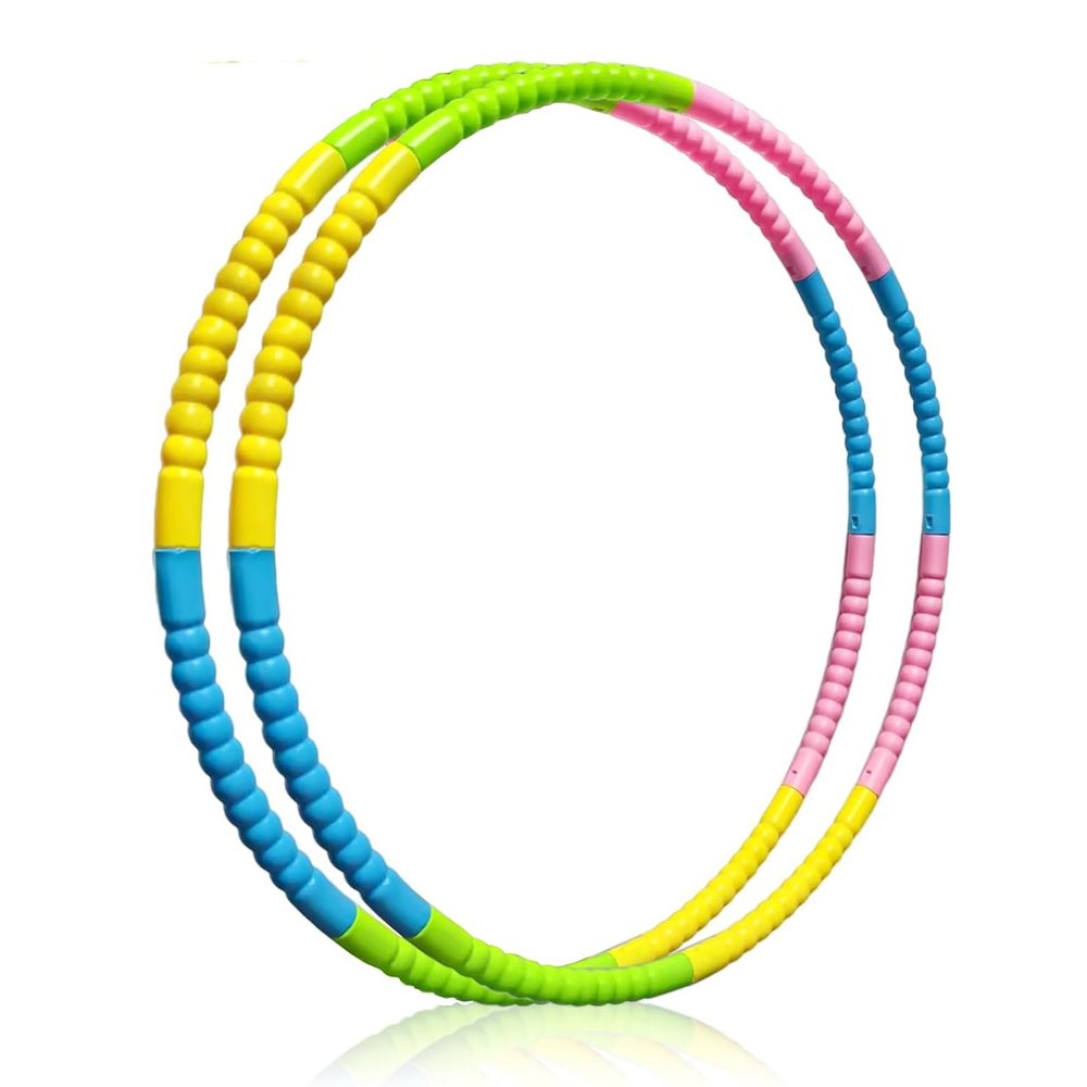 2 Pcs Toy Color Hoop, Detachable Adjustable Exercise Hoops, Plastic Hoops Playground Toys Colored Hoop Rings Circles for Teens Party Games Gymnastics(4 Colors, 28 Inch)