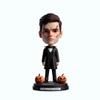 Bobblehead Figure with Pumpkins Creepy Character in Black Suit Toy for Private Collectibles Sculpture Handmade Clay Figurine view 1