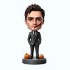 Bobblehead Figure with Pumpkins Creepy Character in Black Suit Toy for Private Collectibles Sculpture Handmade Clay Figurine view 2