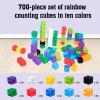 SENONAPO 701 Pcs Math Learning Linking Cube with Storage Container Counting Cubes Plastic Colorful Counting Blocks Math Manipulatives Classroom Learning Supplies for Home School Educational(Blue) view 3