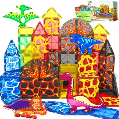 Mine Magnetic World Magnetic Blocks Building Toys for Kids 3-5 5-7 Girls Boys Toys Age 4-6 6-8, Classroom Must Haves Toddler Sensory Toys for 3+ Year Old Kids Toys