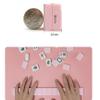 LinaLife Pink 30mm 1.18" Mahjong Table Game 144pcs Outdoor Travel Portable Mini Mahjong Dormitory Small Hand Rubbing Household Medium Play Game with Portable Travel Handbag + Table Cover view 2