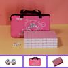 LinaLife Pink 30mm 1.18" Mahjong Table Game 144pcs Outdoor Travel Portable Mini Mahjong Dormitory Small Hand Rubbing Household Medium Play Game with Portable Travel Handbag + Table Cover view 3