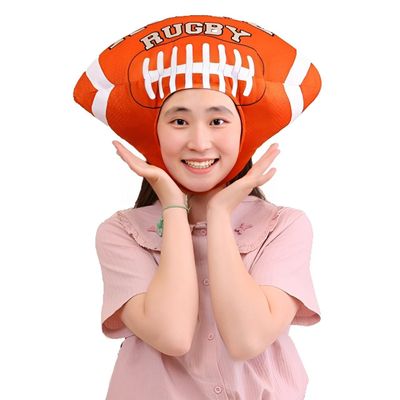 SIQITECHNO Funny Plush Sport Basketball Hat Cute Volleyball Football Rugby Headgear Novelty Sports Ball Cap for Costume Cosplay Party