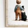Border Collie Nursery Decor, Boy and Dog Art Print, Dog Nursery Art, Toddler Decor Boy, Puppy Nursery Print, Print Kids Art, Border Collie Nursery Decor Photo,234 view 4
