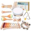 Baby Musical Instruments Set - Montessori Wooden 18 Month Old Baby Musical Toys, Toddler Percussion Instruments Xylophone Maracas Tambourine for Toddlers 1-3, 1 2 3 Year Old Girls Boys Birthday Gifts view 1