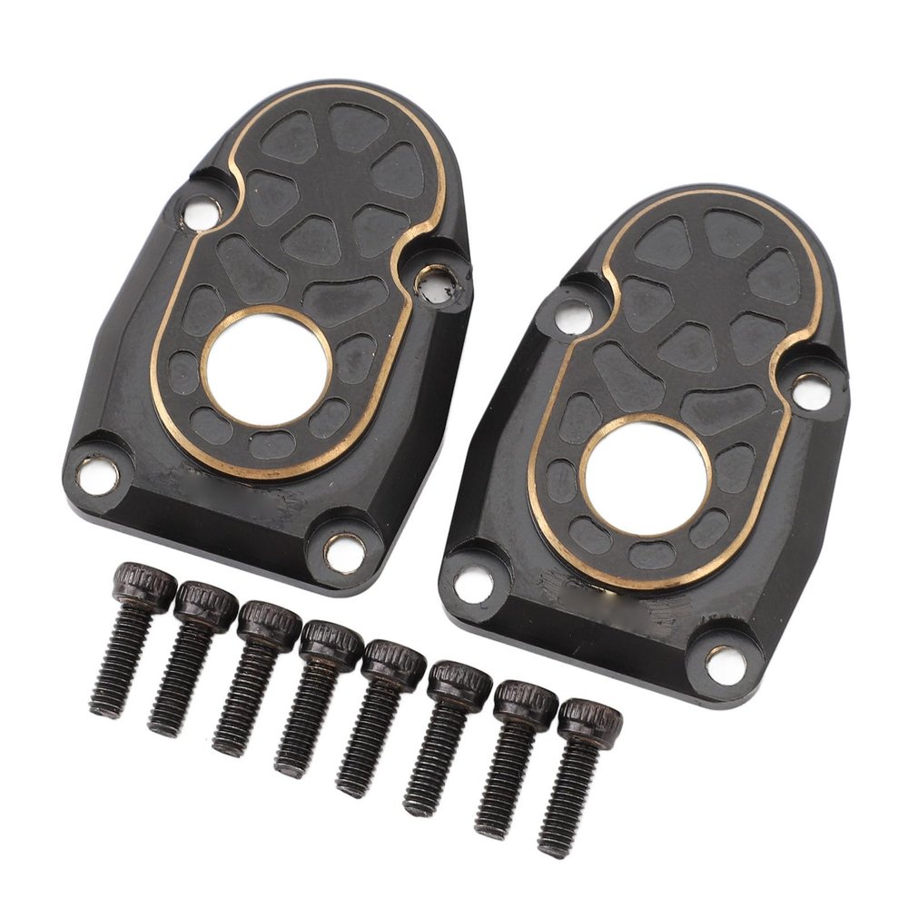 Nurnesy 2pcs RC Portal Covers Brass Portal Drive Housing RC Knuckle for Axial Capra for SCX10 III AR45P Axle 1/10 RC Cars Black
