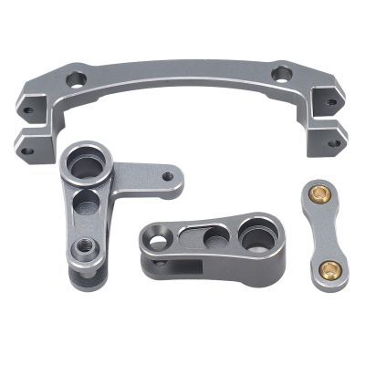Nurnesy RC Steering Servo Saver Aluminum Alloy Improved Performance Steering for ARRMA 1/8 Mojave 4X4 4S RC Car (Titanium)