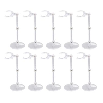 10 Sets Dolls Support Frame Action Figure Stand with Transparent Holder for 6 Inch Modes, for Human Shaped Doll Series (Transparent