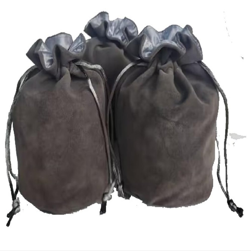 zmgmsmh Drawstring Dice Bag Chess bag small pouch hold chess pieces velvet Fabric Dice Pouch cosplay coin pouch Velvet Jewelry Bag Red/Grey/Black (3, Grey)