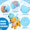 VercanMonth 2 Pack Bouncy Animal Dog Hopper Inflatable Bouncing Horse Hopper Toys Jumping Ride on Hopping Bounce with Pump Rubber Bouncing Animal Gift for Boys Girls(Light Blue, Yellow,Lovely Style) view 3