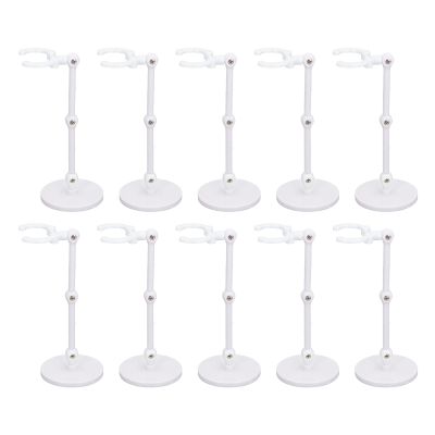 POENVFPO Doll Stand Base, 10 Pieces Action Figure Stand Display Holders for 6 Inch Modes Plastic Support Frame for Human Shaped Doll Series (White)