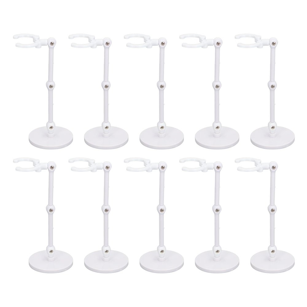 POENVFPO Doll Stand Base, 10 Pieces Action Figure Stand Display Holders for 6 Inch Modes Plastic Support Frame for Human Shaped Doll Series (White)