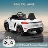 Licensed Porsche 718 12v Kids Electric Ride On Car with Parent Remote Control,Adjustable 2-5 Mph,LED Front&Tail Lights,Bluetooth Music Player,Soft Slow Start,Spring Suspension (White) view 2