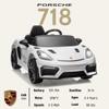 Licensed Porsche 718 12v Kids Electric Ride On Car with Parent Remote Control,Adjustable 2-5 Mph,LED Front&Tail Lights,Bluetooth Music Player,Soft Slow Start,Spring Suspension (White) view 3