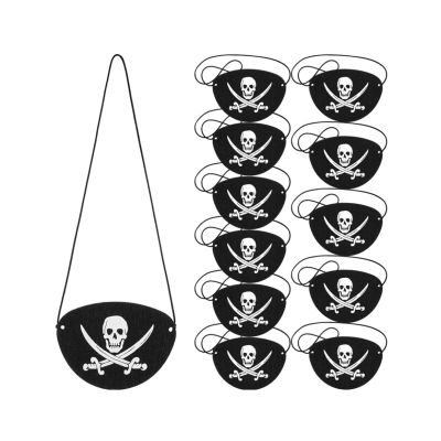 12Pcs Pirate Eye Patches Skull Eye Felt Pirate Eye Skull Eye Skeleton Captain Eye Pirate Theme Party Decor