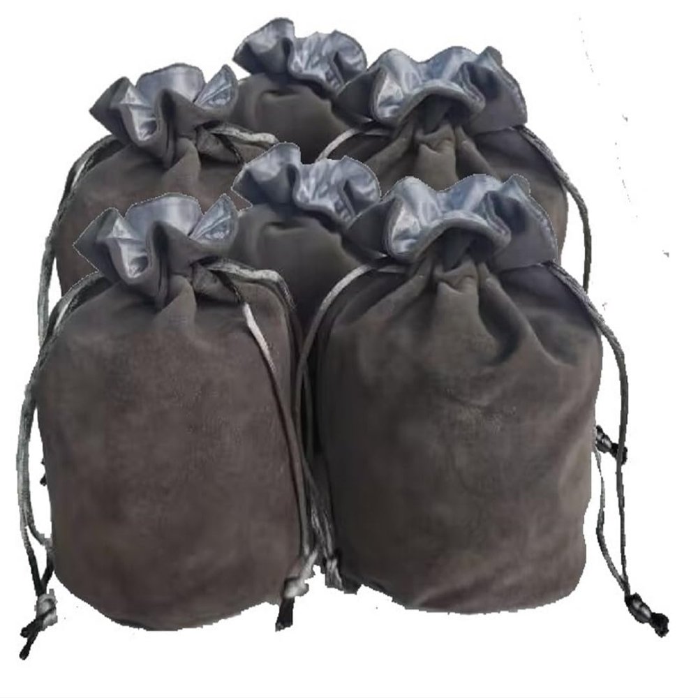 zmgmsmh Drawstring Dice Bag Chess bag small pouch hold chess pieces velvet Fabric Dice Pouch cosplay coin pouch Velvet Jewelry Bag Red/Grey/Black (6, Grey)