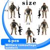 KEYUM Military Soldier Action Figures, 6Pcs Military Soldier Toys for Boys 3 4 5 6 7+ Year Old, 4-Inch Toy Figure & Playsets with Weapon Accessories, Cake Topper view 4