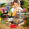 Child Gardening Tool Set 3 Piece Childrens Garden Tools with Wooden Handle Trowel Rake Shovel Mini Plants Transplanting Miniature Planting Indoor for Flower view 2