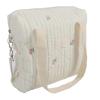 Baby Stroller Organizer Bag Large Capacity Cotton Stroller Storage Bag Hanging Travel Shopping Multifunctional (Beige Flower) view 1