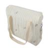Baby Stroller Organizer Bag Large Capacity Cotton Stroller Storage Bag Hanging Travel Shopping Multifunctional (Beige Flower) view 3